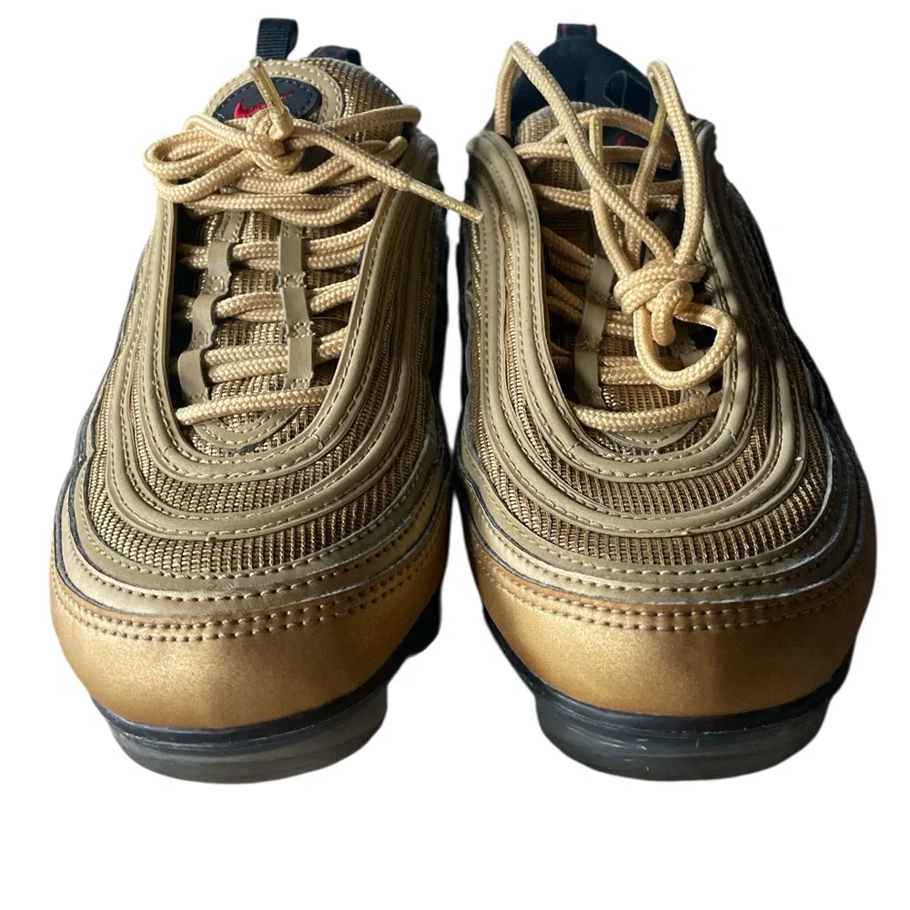 SOLD: Nike Air Vapormax '97 GS Youth Sz 6.5Y Metallic Gold Varsity Red Black - Picture 7 of 8
